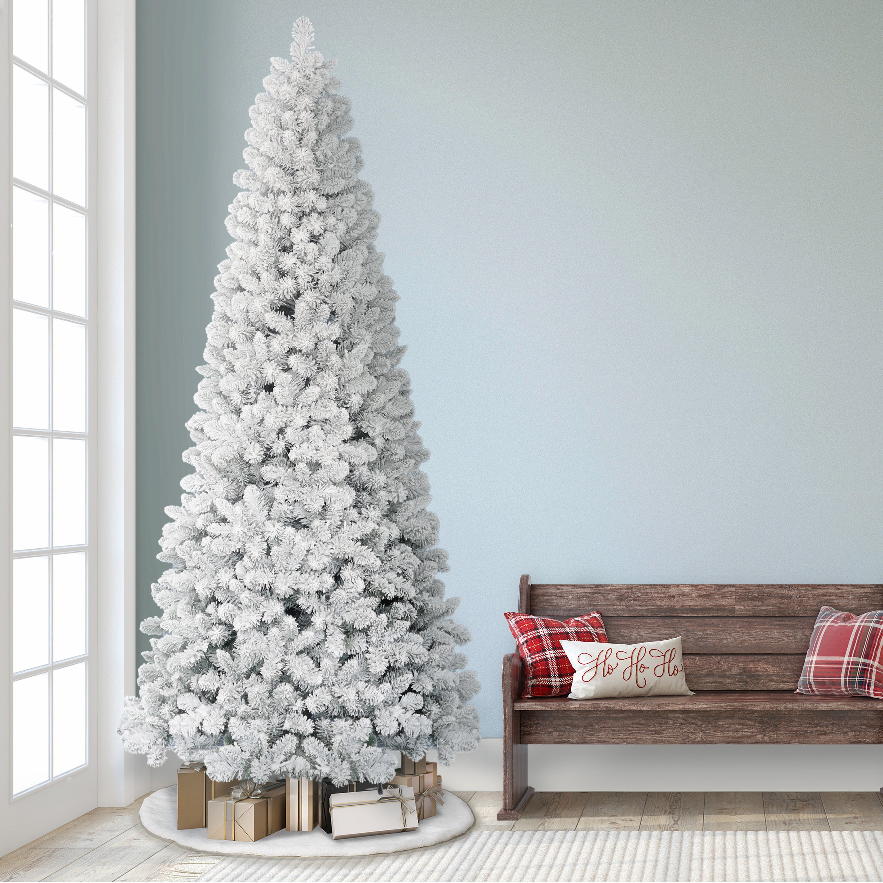 9ft Flocked Virginia Pine Tree
